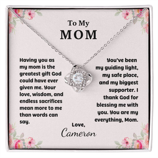 Mom Love Knot Necklace - Christian Gift for Mom